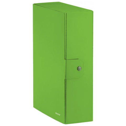 LEITZ WOW CARTELLA PORTA PROGETTI CON BOTTONE IN CARTONCINO PLASTIFICATO 350X250 mm DORSO 10 CM VERDE