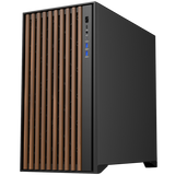 CASE ITEK TOWER "CASE WOODY" GAMING TOWER 2*USB3,1*USB-C 3*12CM FAN ARGB, TEMP GLASS SIDE PANEL, NERO+WOOD FRONT - ITGCAWO28B
