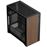 CASE ITEK TOWER "CASE WOODY" GAMING TOWER 2*USB3,1*USB-C 3*12CM FAN ARGB, TEMP GLASS SIDE PANEL, NERO+WOOD FRONT - ITGCAWO28B