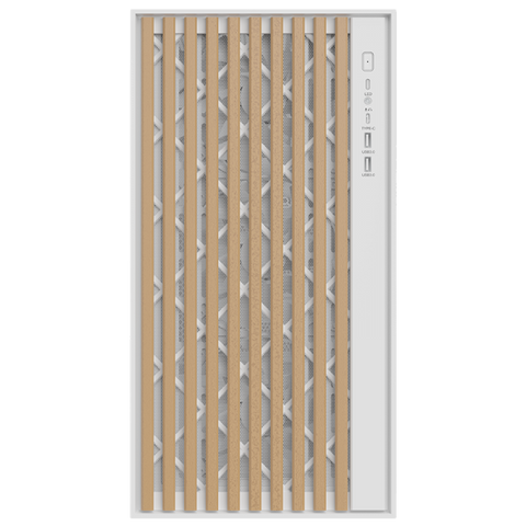 CASE ITEK TOWER "CASE WOODY" GAMING TOWER 2*USB3,1*USB-C 3*12CM FAN ARGB, TEMP GLASS SIDEL, BIANCO+WOOD FRONT - ITGCAWO28W