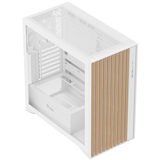 CASE ITEK TOWER "CASE WOODY" GAMING TOWER 2*USB3,1*USB-C 3*12CM FAN ARGB, TEMP GLASS SIDEL, BIANCO+WOOD FRONT - ITGCAWO28W