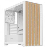 CASE ITEK TOWER "CASE WOODY" GAMING TOWER 2*USB3,1*USB-C 3*12CM FAN ARGB, TEMP GLASS SIDEL, BIANCO+WOOD FRONT - ITGCAWO28W