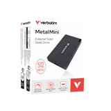 Verbatim 32030 unit esterna a stato solido 512 GB USB tipo-C USB 3.2 Gen 2x2 Grigio (Verbatim Metal Mini SSD USBC 3 G2 512GB)