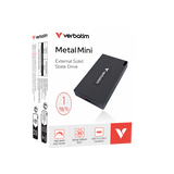 Verbatim 32031 unit esterna a stato solido 1 TB USB tipo-C USB 3.2 Gen 2x2 Grigio (Verbatim Metal Mini SSD 1TB USB-C Gen 2 32031)