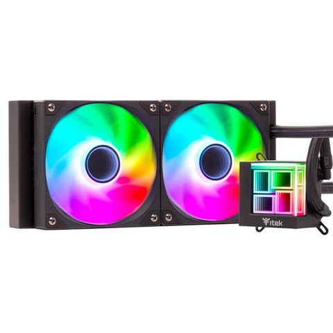 COOLER ITEK "HYDRO CUBE 240B" 240MM (RAFF. A LIQUIDO) ARGB, PWM FAN,SKT UNIVERSALE - ITLCHCA240