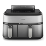 Philips 5000 series Airfryer doppio cestello con cottura a vapore, friggitrice ad aria da 9.0L, 19 metodi di cottura, App per ricette, NA555/00