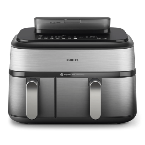 Philips 5000 series Airfryer doppio cestello con cottura a vapore, friggitrice ad aria da 9.0L, 19 metodi di cottura, App per ricette, NA555/00