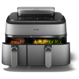Philips 5000 series Airfryer doppio cestello con cottura a vapore, friggitrice ad aria da 9.0L, 19 metodi di cottura, App per ricette, NA555/00