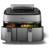 Philips 5000 series Airfryer doppio cestello con cottura a vapore, friggitrice ad aria da 9.0L, 19 metodi di cottura, App per ricette, NA555/00