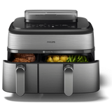 Philips 5000 series Airfryer doppio cestello con cottura a vapore, friggitrice ad aria da 9.0L, 19 metodi di cottura, App per ricette, NA555/00