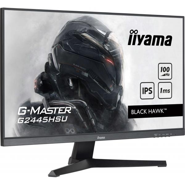 iiyama G-MASTER G2445HSU-B2 Monitor PC 61 cm [24] 1920 x 1080 Pixel Full HD LCD Nero (iiyama G-MASTER G2445HSU-B2 computer monitor 61 cm [24'] 1920 x 1080 pixels Full HD LCD Black)