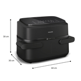 Philips Serie 1000 Airfryer con cestello flexi/doppio, friggitrice ad aria da 7.1L, 10 metodi di cottura, App per ricette NA150/00