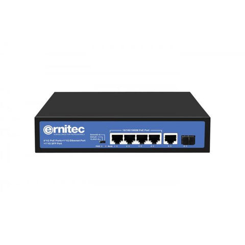 Ernitec ELECTRA-U04-1GB-60W switch di rete (Unmanaged , 4 x 1000Mbps PoE - Ports, 1 x 1000Mbps RJ45 - Uplink Port, 1 x 1000Mbps SFP Uplink port - Warranty: 60M)