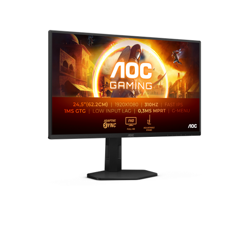 AOC G4 25G4SXU Monitor PC 62,2 cm [24.5] 1920 x 1080 Pixel Full HD LED Nero, Grigio (25G4SXU24.5Fast IPS1920x1080300Hz [OC 310Hz]2x 2.01x 1.4)