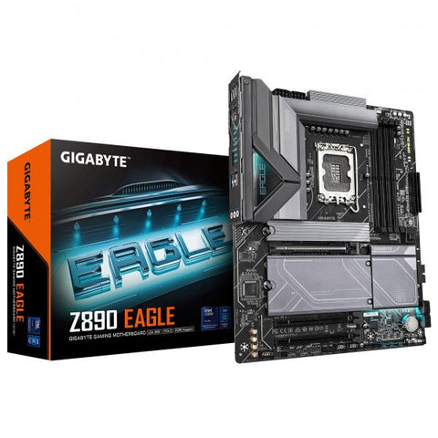 GIGABYTE Z890 EAGLE Scheda Madre - Supporta CPU Intel Core Ultra (Serie 2), VRM a 14+1+2 fasi, fino a 8800MHz DDR5 (OC), 1x PCIe 5.0 M.2 + 3x PCIe 4.0 M.2, LAN 2,5GbE, USB4