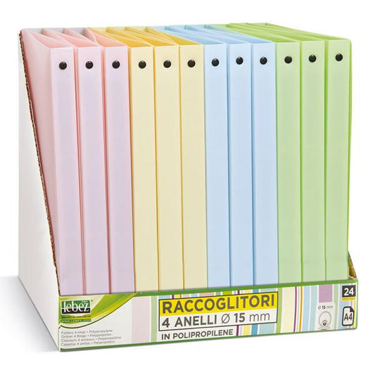 LEBEZ RACCOGLITORE PASTEL FORMATO A4 4 ANELLI DIAM. 15 1 Pz.