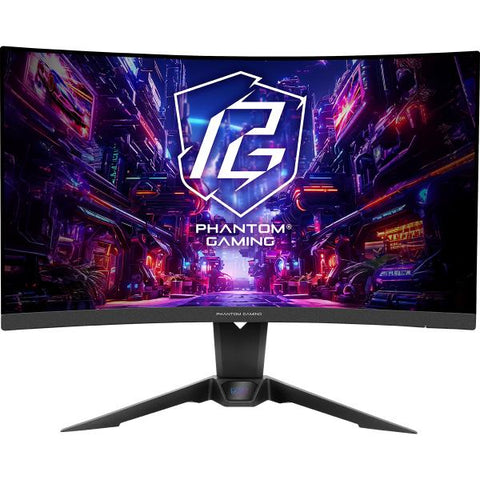 ASRock Phantom Gaming PG27QRT2A 27 Inch QHD [2560 x 1440] Curved [1500R] VA Gaming Monitor, 180Hz 1ms [MPRT] Response Time, 2 x HDMI 2.0, 1 x DisplayPort 1.4, with Speakers, Integrated Wi-Fi Antena [