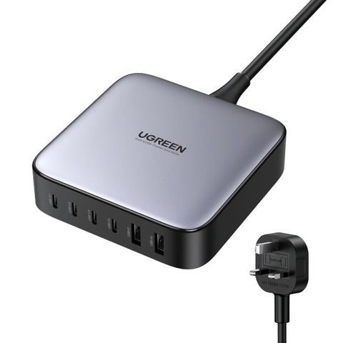 Ugreen Nexode Universale Grigio AC Ricarica rapida Interno (NEXODE GAN 200W DESKTOP CHARGER 6-PO)