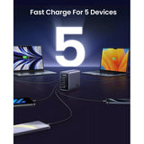 Ugreen Nexode Universale Nero AC Ricarica rapida Interno (UGREEN 300W 1A 4C DESKTOP CHARGER UK)