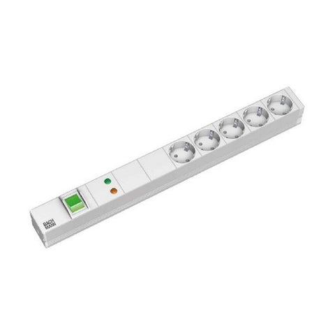 Bachmann 5x Schuko, 2m prolunghe e multiple 5 presa(e) AC Grigio