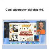 APPLE iMAC 2024 24" RETINA DISPLAY 4.5K ALL IN ONE 23.5" CHIP APPLE M4 CPU 10-CORE GPU 10 CORE RAM 24GB SSD 512GB WI-FI 6E-GIGABIT ITALIA LAN BLU