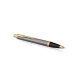 PARKER IM PENNA A SFERA PUNTA M FUSTO LACCATO GRIGIO PENNINO DORATO INCHIOSTRO BLU CONFEZIONE REGALO