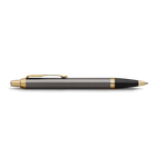PARKER IM PENNA A SFERA PUNTA M FUSTO LACCATO GRIGIO PENNINO DORATO INCHIOSTRO BLU CONFEZIONE REGALO