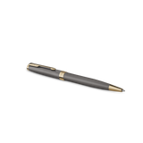 PARKER SONNET PENNA A SFERA PUNTA M FUSTO LACCATO GRIGIO CON PENNINO DORATO INCHIOSTRO NERO CONFEZIONE REGALO