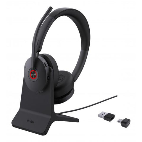 Yealink BH74 + Stand Teams USB-C/A Auricolare Wireless A Padiglione Ufficio USB Type-C / USB Type-A Bluetooth Base di ricarica Nero
