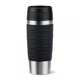 EMSA Travel Mug Waves 36 ml Nero, Acciaio inox