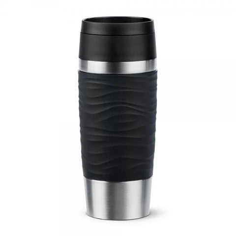 EMSA Travel Mug Waves 36 ml Nero, Acciaio inox