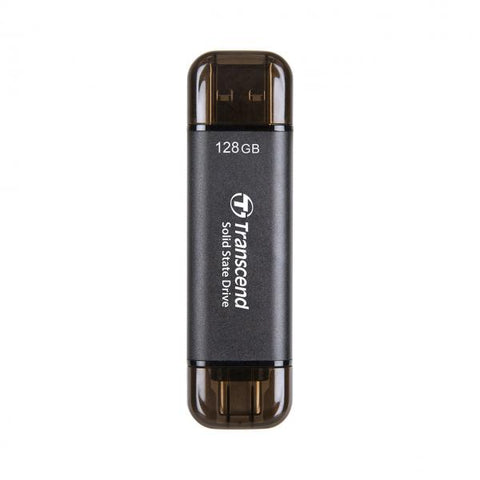 Transcend ESD310C Tecnologia Thunderbolt 128 GB USB Type-A / USB Type-C USB 3.2 Gen 2x2 Nero (Esd310C Thunderbolt - Technology 128 Gb Usb Type-A - / Usb Type-C Usb 3.2 Gen 2X2 Black - Warranty: 12M)
