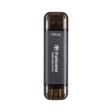 Transcend ESD310C Tecnologia Thunderbolt 128 GB USB Type-A / USB Type-C USB 3.2 Gen 2x2 Nero (Esd310C Thunderbolt - Technology 128 Gb Usb Type-A - / Usb Type-C Usb 3.2 Gen 2X2 Black - Warranty: 12M)
