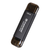 Transcend ESD310C Tecnologia Thunderbolt 128 GB USB Type-A / USB Type-C USB 3.2 Gen 2x2 Nero (Esd310C Thunderbolt - Technology 128 Gb Usb Type-A - / Usb Type-C Usb 3.2 Gen 2X2 Black - Warranty: 12M)