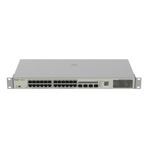Switch PoE gestionado Gigabit L2 de 24 puertos, 24 puertos Gigabit RJ45 PoE/PoE+, 4 ranuras SFP, potencia PoE de 370 W, carcasa de acero para montaje en rack de 19 pulgadas 