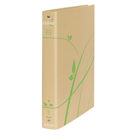 ESSELTE OXFORD GREEN RACCOGLITORE 4 ANELLI DA 30 mm 315X275X45 mm AVANA