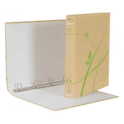 ESSELTE OXFORD GREEN RACCOGLITORE 4 ANELLI DA 30 mm 315X275X45 mm AVANA