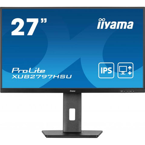 iiyama ProLite XUB2797HSU-B2 Monitor PC 68,6 cm [27] 1920 x 1080 Pixel Full HD LED Nero (27 ProLite XUB2797HSU-B2 Monitor - 27 Black IPS LED Monitor Full HD Height Adjustable DisplayPort HDMI and USB