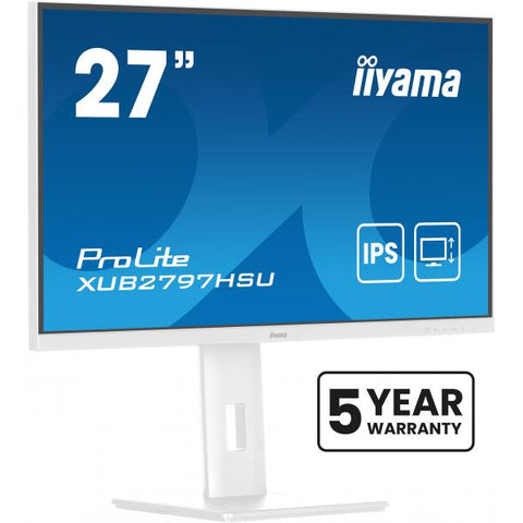 iiyama ProLite XUB2797HSU-W2 Monitor PC 68,6 cm (27") 1920 x 1080 Pixel Full HD LED Bianco