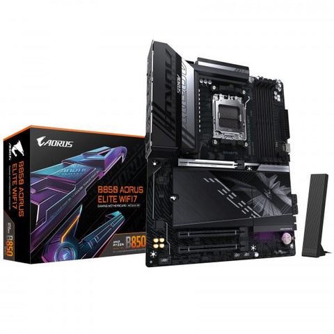 GIGABYTE B850 AORUS ELITE WIFI7 Scheda Madre - CPU AMD Ryzen Serie 9000, VRM digitale 14+2+2 fasi, fino a 8200MHz DDR5 (OC), 1xPCIe 5.0 + 2xPCIe 4.0 M.2, LAN 2,5, WIFI 7, USB 3.2 Gen 2x2