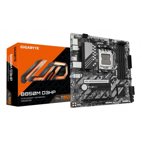 GIGABYTE B850M D3HP SCHEDA MADRE - PROCESSORI AMD RYZEN SERIE 9000, 5+2+2 FASI VRM DIGITALI, FINO A 8200MHZ DDR5 (OC), 1XPCIE 5.0 + 1XPCIE 4.0 M.2, LAN GBE, USB 3.2 GEN 2