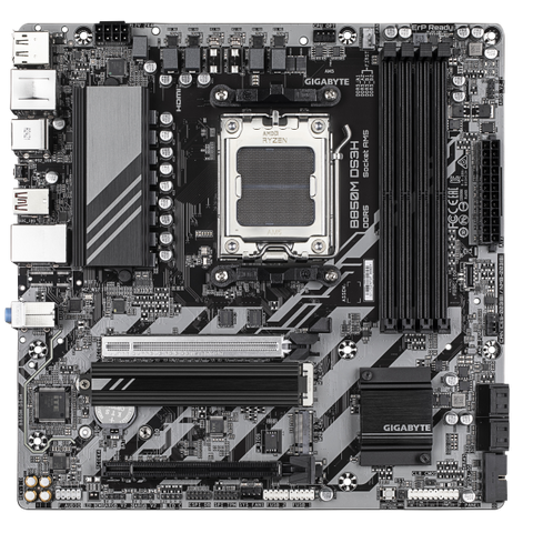 GIGABYTE B850M DS3H Scheda Madre - Processori AMD Ryzen Serie 9000, 16+2+2 fasi VRM digitali, fino a 8200MHz DDR5 (OC), 1xPCIe 5.0 + 1xPCIe 4.0 M.2, LAN 2.5, USB 3.2 Gen 2