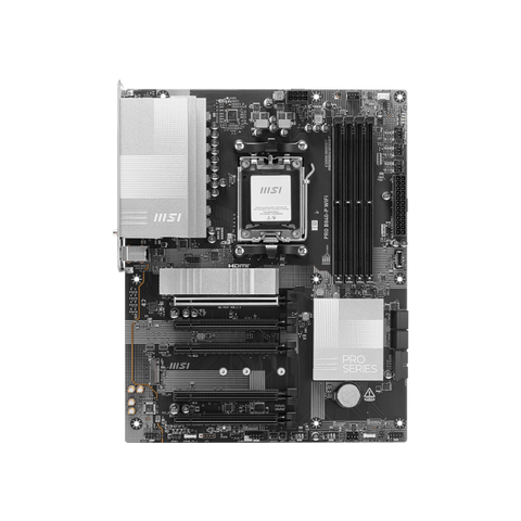 Placa base MSI PRO B840-P con Wi-Fi, AMD B840, 4 ranuras DDR5, 2 ranuras M.2, 4 ranuras SATA III, AM5, HDMI y formato ATX. 