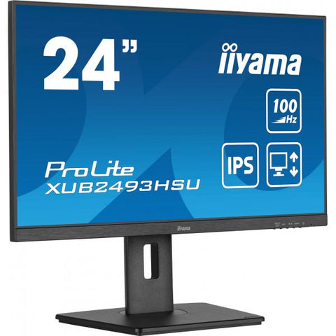 iiyama XUB2493HSU-B7 Monitor PC 60,5 cm [23.8] 1920 x 1080 Pixel Full HD LED Nero (iiyama ProLite XUB2493HSU-B7 - Monitor a LED - 24 - 1920 x 1080 Full HD [1080p] @ 100 Hz - IPS - 250 cd/m? - 1300:1