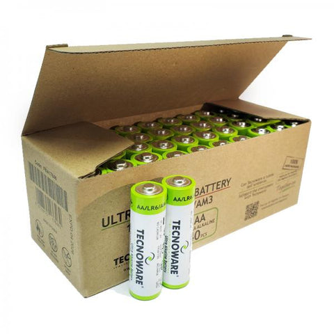TECNOWARE POWER SYSTEMS ULTRA MAXI PACK BATTERIE STILO AA 1.5 V ALCALINE CONF.40 Pz.