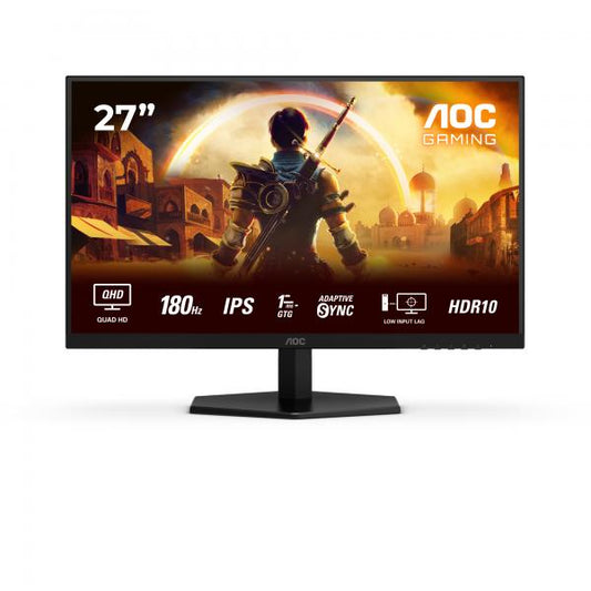 AOC G4 Q27G42XE Monitor PC 68,6 cm [27] 2560 x 1440 Pixel Quad HD Nero, Rosso (AOC Gaming Q27G42XE - LED monitor - gaming - 27 - 2560 x 1440 QHD @ 180 Hz - Fast IPS - 300 cd/m? - 1000:1 - HDR10 - 0.5