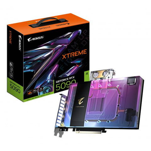 GIGABYTE AORUS GeForce RTX 5090 XTREME WATERFORCE WB 32G Scheda Grafica - 32 GB GDDR7, 512 bit, PCI-E 5.0, 2655 MHz Frequenza Base, 3 x DP 2.1a, 1 x HDMI 2.1b, NVIDIA DLSS 4, GV-N5090AORUSX WB-32GD