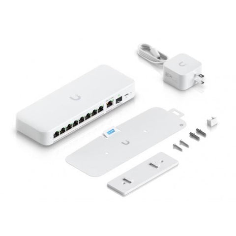 Ubiquiti UniFi Flex 2.5G Gestito L2 2.5G Ethernet (100/1000/2500) Supporto Power over Ethernet (PoE) Montaggio da desktop/parete Bianco