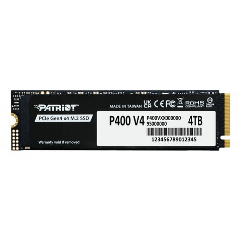 PATRIOT P400 V4 - SSD - 4 TB - intern - M.2 2280 - PCIe 4.0 x4 (NVMe) (P400VP4TBM28H)