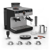 Krups Precision Siebtr?germaschine XP801T, Espressomaschine, 3 l, Gemahlener Kaffee, Eingebautes Mahlwerk, Schwarz, Edelstahl